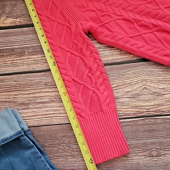 Talbots Pink Cable Knit Turtleneck Sweater - Picture 5 of 6